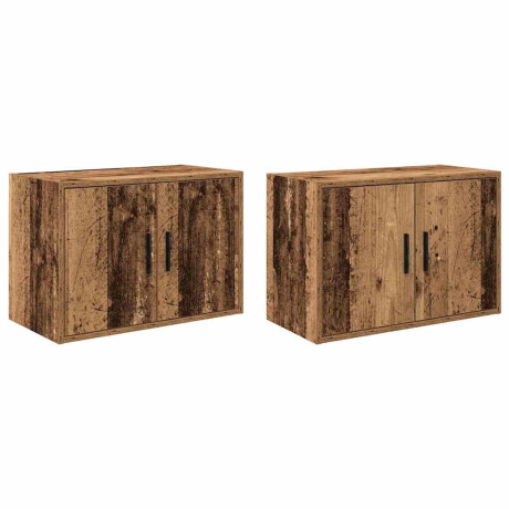 vidaXL Garage wandkasten 2 st bewerkt hout oud hout afbeelding2 - 1