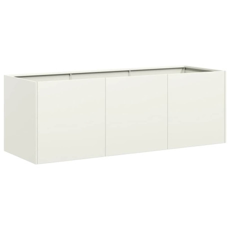 vidaXL Plantenbak 120x40x40 cm koudgewalst staal wit afbeelding2 - 1