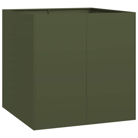 vidaXL Plantenbak 80x80x80 cm staal olijfgroen afbeelding2 - 1