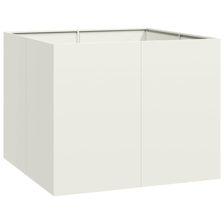 vidaXL Plantenbak 100x100x80 cm staal wit afbeelding2 - 1