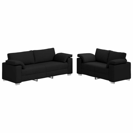 vidaXL Bank 2 pcs Zwart 219 x 80 x 82 cm Stof afbeelding2 - 1