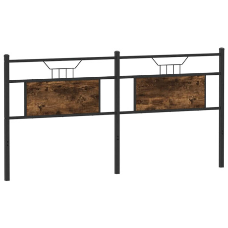 vidaXL Hoofdbord 160 cm bewerkt hout en staal gerookt eikenkleurig afbeelding2 - 1