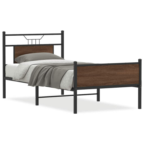 vidaXL Bedframe zonder matras bewerkt hout bruin eikenkleur 80x200 cm afbeelding2 - 1