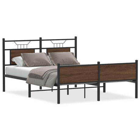 vidaXL Bedframe zonder matras bewerkt hout bruin eikenkleur 137x190 cm afbeelding2 - 1