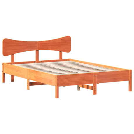 vidaXL Bed met matras massief grenenhout wasbruin 140x190 cm afbeelding2 - 1