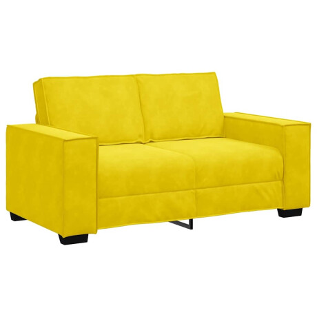 vidaXL Tweezitsbank 120 cm fluweel geel afbeelding2 - 1