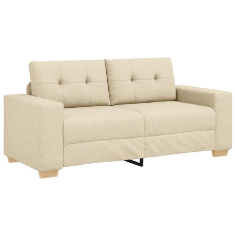vidaXL Loveseat Bank Crème 140 cm Stof afbeelding2 - 1