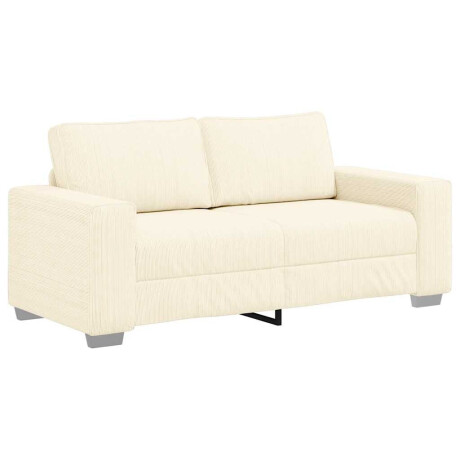 vidaXL Loveseat Sofa Crème 140 cm Corduroy Stof afbeelding2 - 1