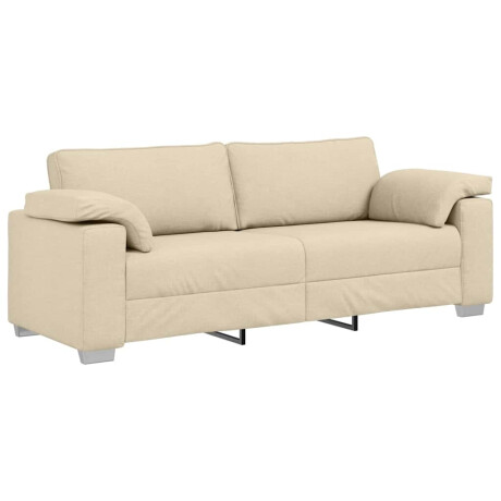 vidaXL 3-Zits Bank Crème 220 cm Stof afbeelding2 - 1