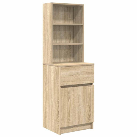 vidaXL Nachtkastje 39x35x125 cm bewerkt hout sonoma eikenkleurig afbeelding2 - 1