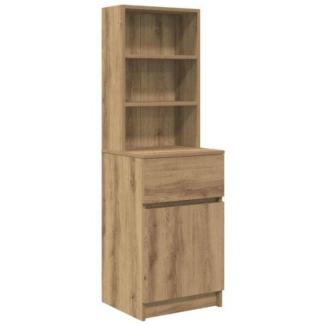 vidaXL Nachtkastje 39x35x125 cm bewerkt hout artisanaal eikenkleur afbeelding2 - 1