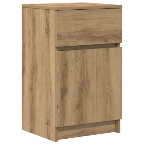 vidaXL Nachtkastje 39x35x65 cm bewerkt hout artisanaal eikenkleur afbeelding2 - 1