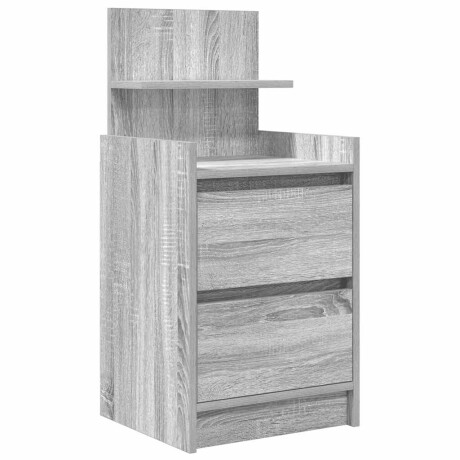 vidaXL Nachtkastje met 2 lades 38x34x80 cm grijs sonoma eikenkleurig afbeelding2 - 1