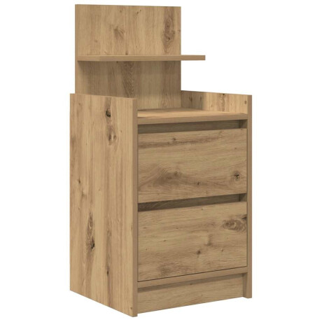 vidaXL Nachtkastje met 2 lades 38x34x80 cm artisanaal eikenkleurig afbeelding2 - 1