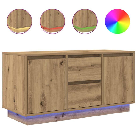 vidaXL Tv-meubel met LED-verlichting 100x41x50 cm artisanaal eiken afbeelding2 - 1