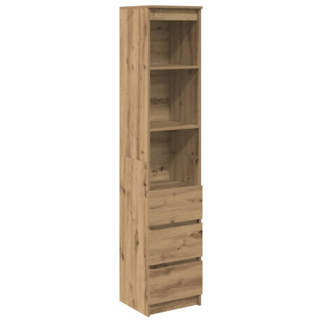 vidaXL Hoge kast 37,5x35x180 cm bewerkt hout artisanaal eikenkleur afbeelding2 - 1