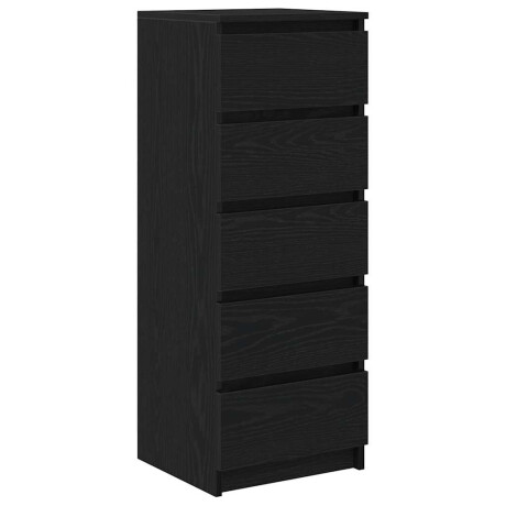 vidaXL Dressoir met lades 37,5x35x99 cm spaanplaat zwart eikenkleurig afbeelding2 - 1