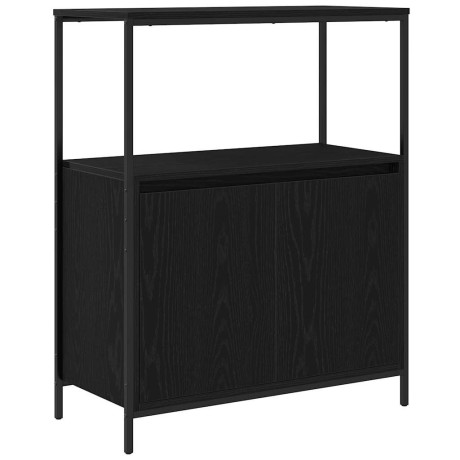 vidaXL Badkamermeubel met planken 76,5x35x95 cm zwart eikenkleurig afbeelding2 - 1