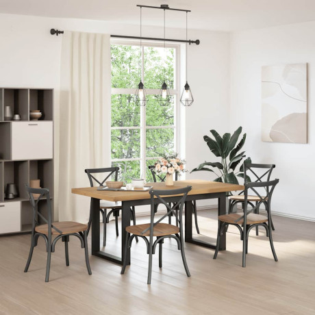 vidaXL Eettafel NOAIN U-vormige poten 180x90x75 cm massief grenenhout afbeelding2 - 1