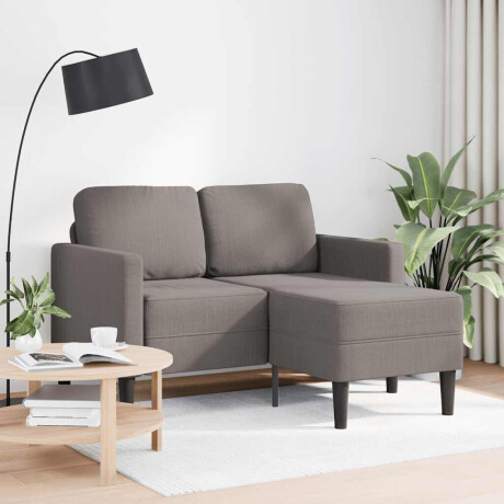 vidaXL 2-zitsbank met ligstoel L-vormig taupe 125 cm stof afbeelding2 - 1