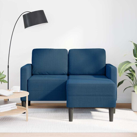vidaXL 2-zitsbank met ligstoel L-vormig 125 cm stof blauw afbeelding2 - 1