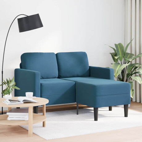 vidaXL 2-zitsbank met ligstoel L-vormig 125 cm fluweel blauw afbeelding2 - 1