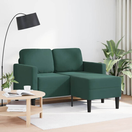 vidaXL 2-zitsbank met chaise L-vorm donkergroen 125 cm fluweel afbeelding2 - 1