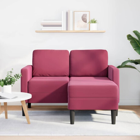 vidaXL 2-zitsbank met chaise L-vorm wijnrood 125 cm fluweel afbeelding2 - 1