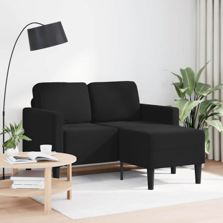 vidaXL 2-zitsbank met ligstoel L-vormig 125 cm fluweel zwart afbeelding2 - 1