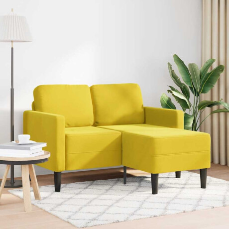 vidaXL 2-zitsbank met ligstoel L-vormig 125 cm fluweel geel afbeelding2 - 1