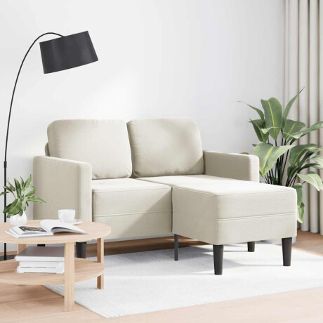 vidaXL 2-zitsbank met chaise L-vorm crèmekleurig 125 cm fluweel afbeelding2 - 1