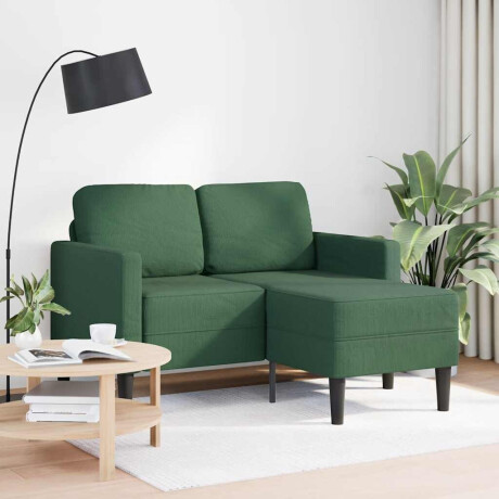 vidaXL 2-zitsbank met ligstoel L-vorm donkergroen 125 cm linnen afbeelding2 - 1