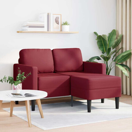 vidaXL 2-zitsbank met chaise longue L-vormig wijnrood 125 cm kunstleer afbeelding2 - 1