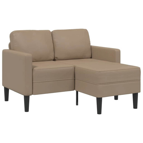 vidaXL 2-zitsbank met chaise longue L-vorm Cappuccino 125 cm Kunstleer afbeelding2 - 1
