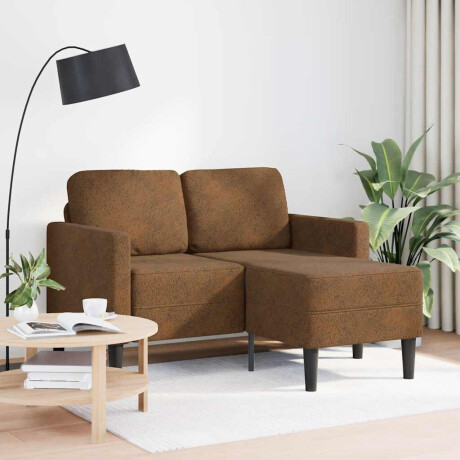 vidaXL 2-zitsbank met chaise longue L-vormig bruin 125 cm kunstleer afbeelding2 - 1
