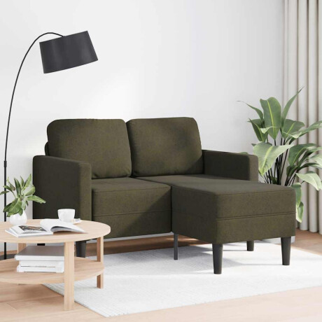 vidaXL 2-zitsbank met chaise longue, L-vormig, legergroen, 125 cm, kunstleer afbeelding2 - 1