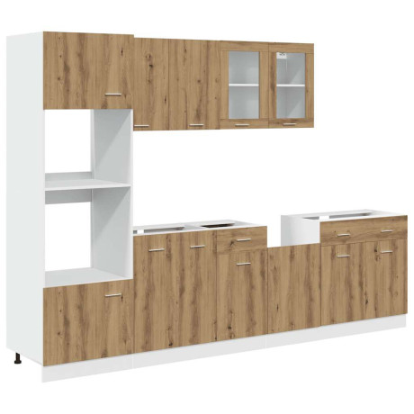 vidaXL 7-delige Keukenkastenset Lyon bewerkt hout artisanaal eikenkleurig afbeelding2 - 1