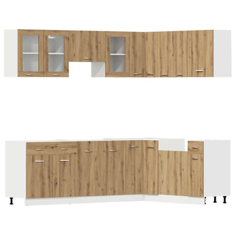 vidaXL 11-delige Keukenkastenset Lyon bewerkt hout artisanaal eiken afbeelding2 - 1