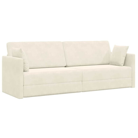 vidaXL Vloerslaapbank Crème 213 x 76 x 77 cm Fluweel afbeelding2 - 1
