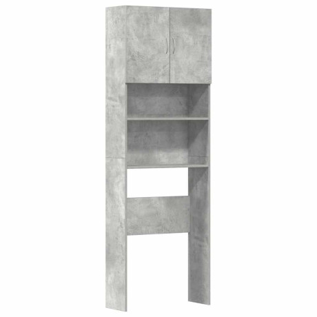 vidaXL Wasmachinekast 64x24x190 cm bewerkt hout betongrijs afbeelding2 - 1
