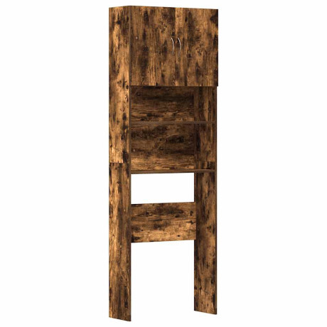 vidaXL Wasmachinekast 64x24x190 cm bewerkt hout gerookt eikenkleurig afbeelding2 - 1