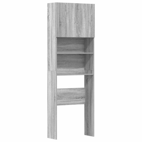 vidaXL Wasmachinekast 64x24x190 cm bewerkt hout grijs sonoma eikenkl afbeelding2 - 1
