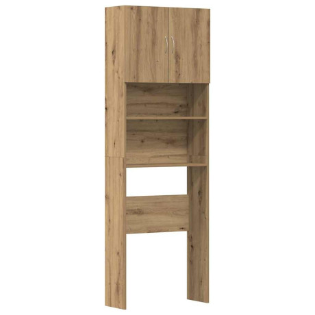 vidaXL Wasmachinekast 64x24x190 cm bewerkt hout artisanaal eikenkleur afbeelding2 - 1