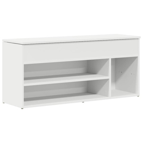 vidaXL Schoenenbank 102x30,5x45 cm bewerkt hout wit afbeelding2 - 1