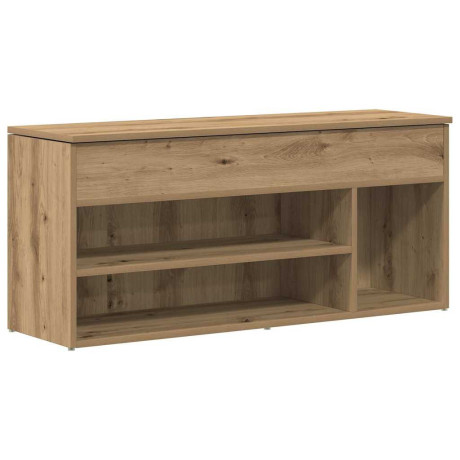 vidaXL Schoenenbank 102x30,5x45 cm bewerkt hout artisanaal eikenkleur afbeelding2 - 1