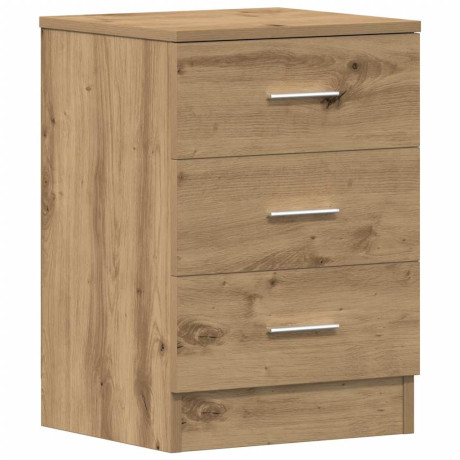 vidaXL Nachtkastje 38x35x55 cm bewerkt hout artisanaal eikenkleur afbeelding2 - 1