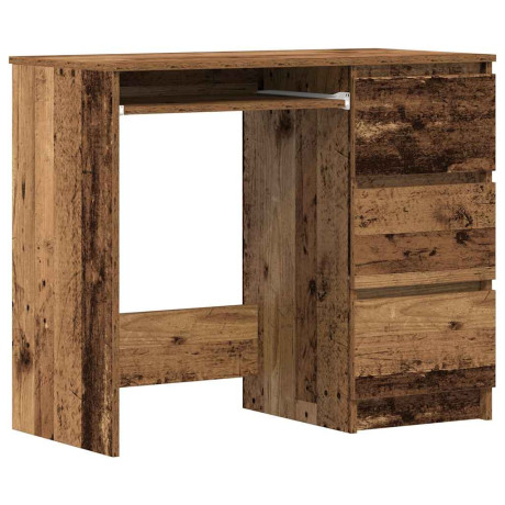 vidaXL Bureau 90x45x76 cm bewerkt hout oud houtkleurig afbeelding2 - 1