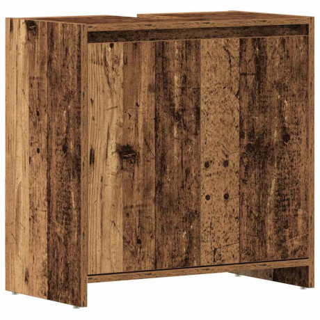 vidaXL Wastafelkast 60x33x60 cm bewerkt hout oud houtkleurig afbeelding2 - 1