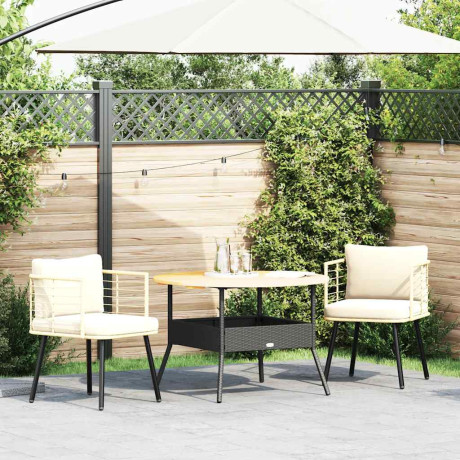 vidaXL Tuinstoelen 2 st met kussens poly rattan naturel afbeelding2 - 1