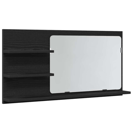 vidaXL Badkamerspiegelkast 90x11x45 cm bewerkt hout zwart eikenkleurig afbeelding2 - 1